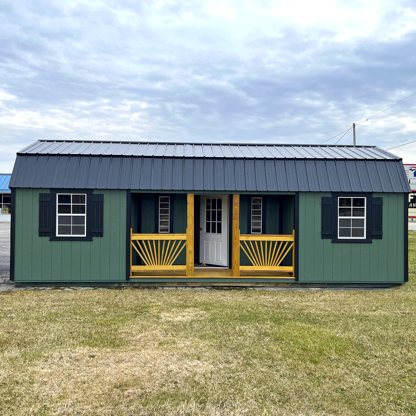 12 x 28 Lofted Barn Center Porch
