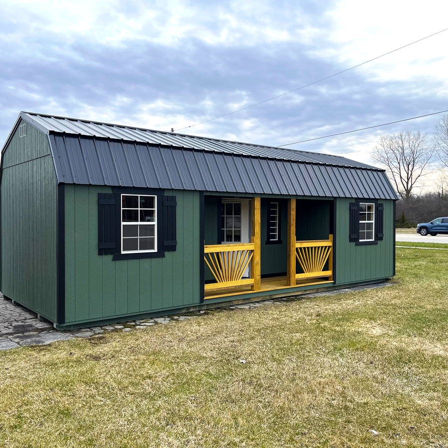 12 x 28 Lofted Barn Center Porch