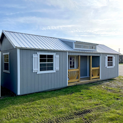 12 x 32 Utility Shed Center Porch Dormer