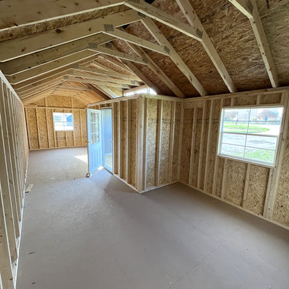 12 x 32 Utility Shed Center Porch Dormer