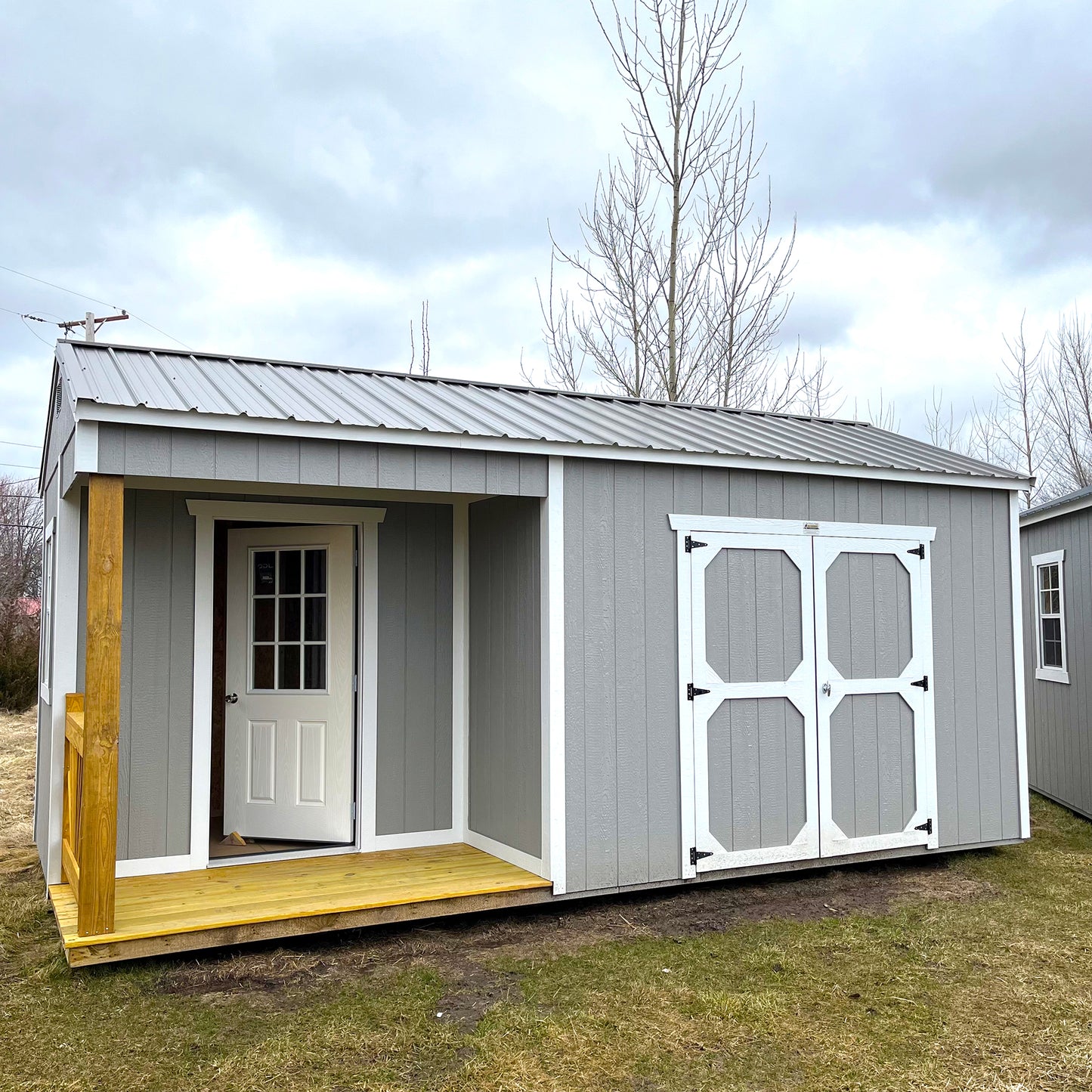 10 x 20 Utility Shed Side Porch